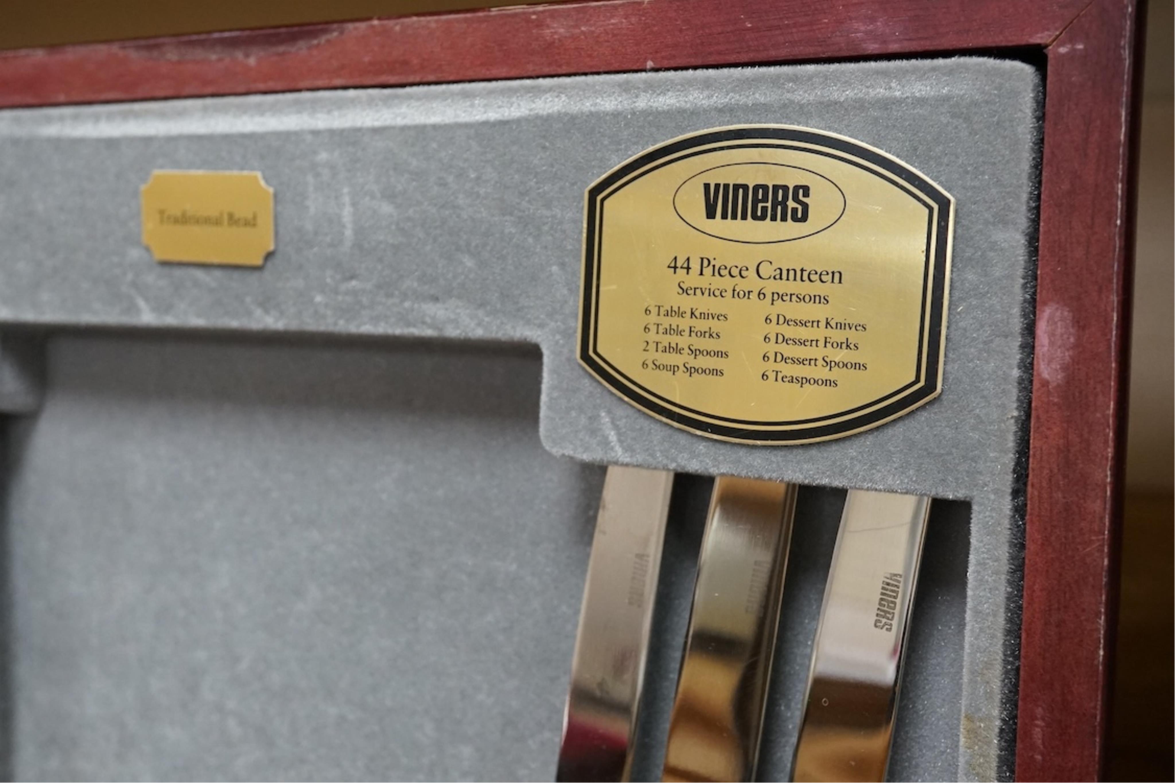 Two Canteens of cutlery comprising J. Thompson & Sons and another by Viners